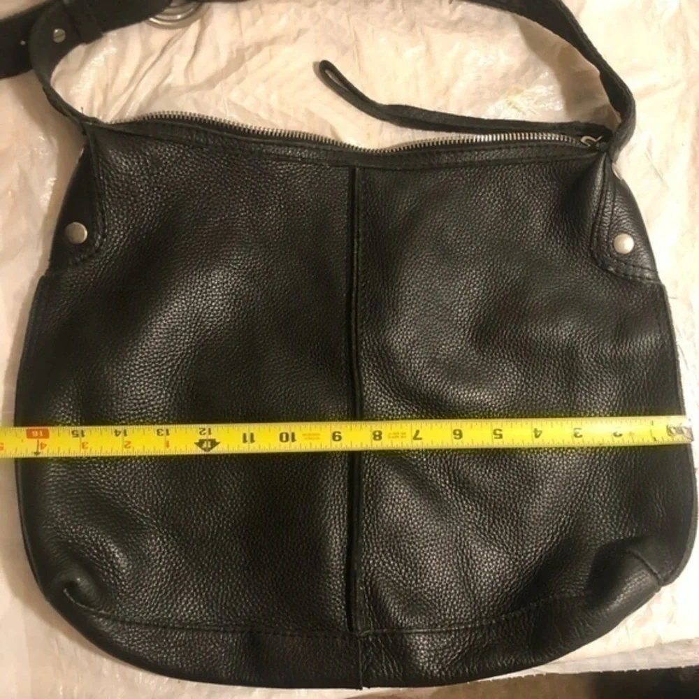 Lucky brand black pebbled leather hobo bag